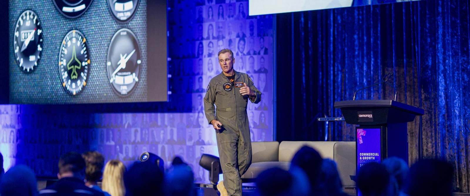 Matt Hall presenting an Afterburner keynote